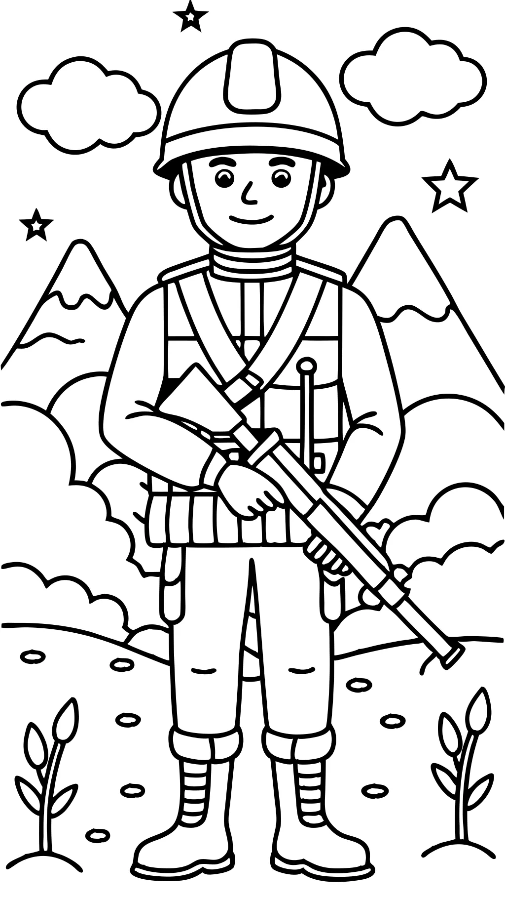 soldier coloring page